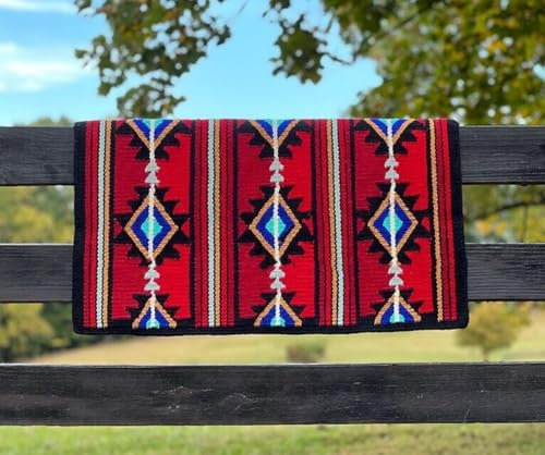 EQUIEMPRESS Sattelunterlage Western Ranch/Westernsatteldecke aus Neuseelandwolle, Top Wool Pad Sensor Flex (Anpassung möglich) A-589 (34 x 42)