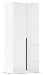 Rauch Möbel Alabama, Kleiderschrank, Hochglanz Weiß/Weiß, Breite 91 cm | Schrank, 2-türig, Zubehör Basic, für Schlafzimmer, Kinderzimmer, Homeoffice, Gästezimmer, Garderobe, Flur