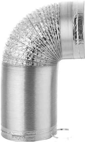 QCKNKMGG Canalizzazioni in Alluminio ， Condotto dell'Aria Flessibile in Alluminio Tubo Flessibile Acustico for ventilatori, cappe da Cucina e Ventilazione(1.5m 120mm)
