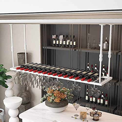 DRFGNF Portabottiglie da soffitto, portabicchieri da Appendere, portabottiglie da Parete, portabottiglie da soffitto in Stile retrò Americano, portabicchieri da soffitto con dec