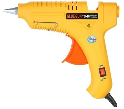 LMNCBVYA Pistola per colla a caldo regolabile da 60 W/100 W - Strumento ergonomico per arti e riparazioni domestiche - Macchina per colla multifunzione gialla