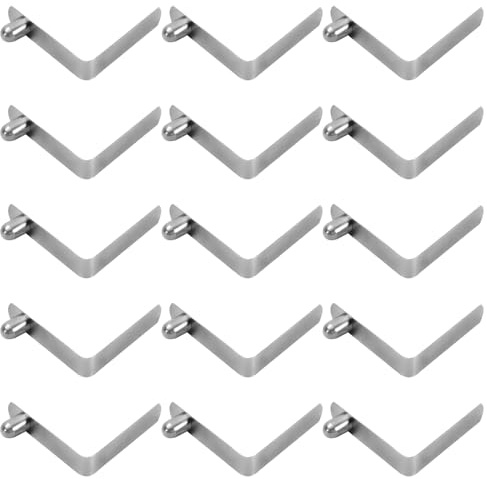 SYEYCW 15 Stück Zeltstangen Snap Clips, 6 x 9mm Druckknopf-Federklemmen, Edelstahl Druckknopf Federclip, Kajak Paddel Feder Druckknöpfe Snap Clip, für Camping, Kajakpaddel, Zeltstange, Silber