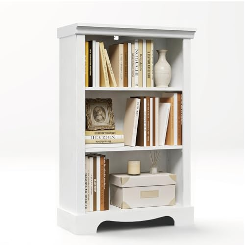 EOSVALO 3-Stöckiges Bücherregal, Holz Regal,Bücherschrank mit offenem Lagerung,62,5 x 29 x 96,5 cm, modernes Büroschrank für Studierzimmer, Wohnzimmer, Home Office, Schlafzimmer