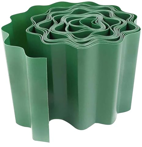 Uanqfegy Gräsmattskant, staket i plast rulle 10 cm x 9 m, böjd gör-det-själv gräskant för utomhus gård och landskap (Stil 2)