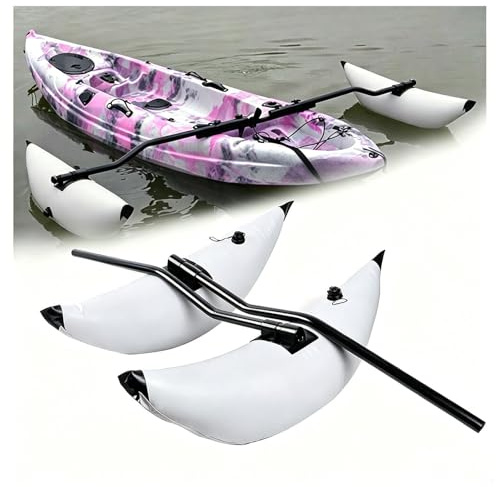 VSAQLNWZ Stabilizzatori per kayak, stabilizzatore per barca Jon per migliorare la stabilità, stabilizzatore versatile per barca adatto per kayak o barche con fori, bianco