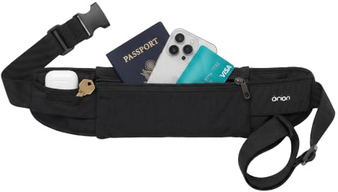 The Belt of Orion Slim Travel Money Belt for Men & Women – Anti-Theft Passport Holder Waist Pack, Low-Profile Fanny Pack for Phone, Cash & Cards (9” × 4”)