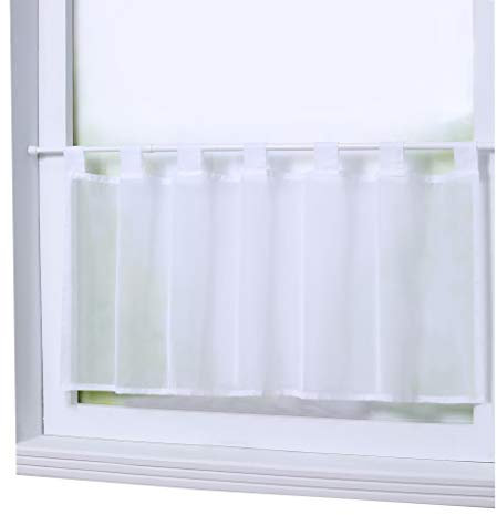 Joyswahl Scheibengardine Voile Bistrogardine »Eva« Unifarbige Kurzstore Transparente Gardine Stores HxB 45x120cm Weiß 1er Pack