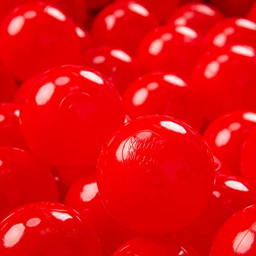 KiddyMoon 50 Ø 7 cm barnbollar lekbollar för bollbad baby enfärgad plastbollar tillverkad i EU, röd