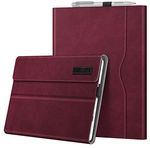Fintie Funda para Microsoft Surface Go 4(2023)/Go 3(2021)/Go 2(2020) 10.5 | Carcasa Portafolio Multiángulo con Bolsillo Compatible con Teclado Type Cover (Teclado No Incluido), Burdeos