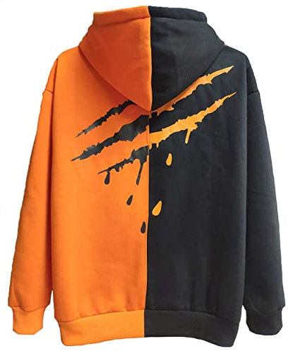 XIAOYAO Felpa da Uomo con Cappuccio Techwear Hip Hop Unisex Streetwear Patchwork Jumper Sportiva Maglia