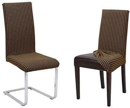 BEAUTEX Stuhlhusse Stretch Stuhl & Schwingstuhl 6er Set Antonella Braun