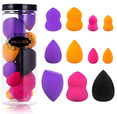 Spugnette Make Up, 11 pezzi Spugnetta Fondotinta per Applicare Blush Correttore, Ombretto, Cipria, Crema Cosmetica Blender Spugne di Trucco
