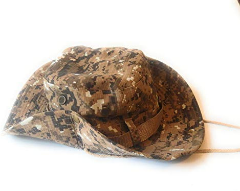 KGM Fleck Tarn Boonie Army Camouflage Bucket Safari Sonnenhut Camo – Outdoor Festival Hüte (braun)