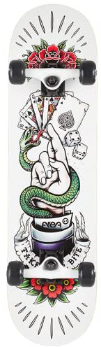 AREA Komplett Skateboard für Einsteiger, 8 inch mit Aluminium Truck und ABEC 5 Kugellager TYB schwarz