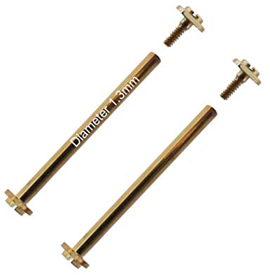 masar 18mm Ø 1,3 mm Gold – Verbinder – Gewindestege und Schrauben für Uhrenarmband – 18 mm / 1,3 mm – Schraubenkopf Ø 3,00 mm Gold