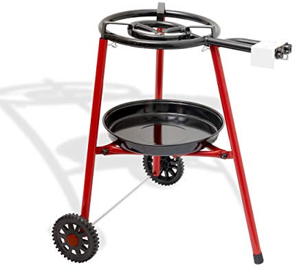 RINGG Smalto poêle à paella set de bruleur a gaz pour griller, barbeque a l'exterieur - Brûleur à gaz de 30 cm- Poêle à paella émaillée 38 cm by No239