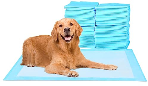 FluffyDream Trainingsunterlage für Hunde und Welpen, 20-Stück 60X90cm Puppy Pads, Welpenunterlagen, Auslaufsicheres 5-Lagiges Design mit Schnell Trocknender Oberfläche, Große Größe, Blau