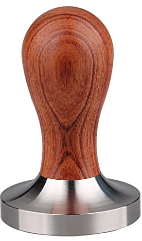 Coffee Tamper Espresso Press 304 Stainless Steel Flat Base Wooden Handle for Coffee Grounds Barista Espresso Machines Accessory 51mm