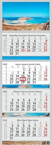 XXL 4 Monatskalender 2026 Balos Beach mit 3/4 Monate Motiv Kalender Foto Strand Meer Wandkalender Mittelmeer ohne Werbung Fotokalender Bürokalender Motivkalender Mehrblockkalender (4 Monatskalender)