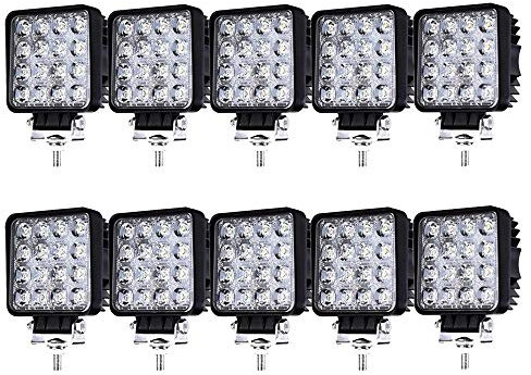 Sonnewelt LED Arbeitsscheinwerfer,Rechteck Zusatzscheinwerfer,IP67 Wasserdicht 12V 24V LED Scheinwerfer für LKW,Offroad, SUV, ATV,traktor Rückfahrscheinwerfer(10 X 48W)
