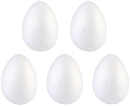 SOIMISS 5 Stück Styroporkugeln, Styropor-Eier zum Bemalen, 15 cm Polystyrol-Ball weiß für zum Befüllen, Kunststoffeier, Styroporeier, Ostereier, DIY zum Bekleben und Bemalen