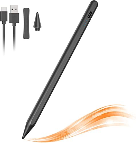 Lápiz para iPad，Stylus Pen para iPad con rechazo de Palma, Sensible a la inclinación y diseño magnético, lápiz Digital Compatible con Modelos 2018 y posteriores （Negro） …