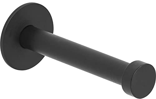 ALLES IM GRIFF Wandhaken Pirwa 1 - Kleiderhaken Wand einzeln - Garderobenhaken mit Grundplatte Tiefe 72mm, Stahl schwarz matt