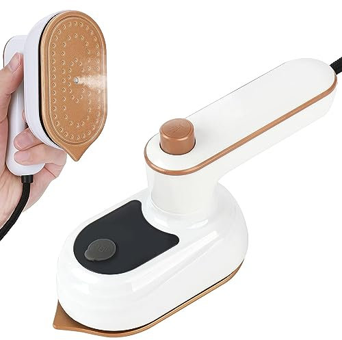 Tragbarer Mini Bügeleisen Faltbares Reise Bügeleisen Dampfbügeleisen Mini Dampfbügeleisen Handbügelmaschine mit 50ml Wassertank Grundplatte Aus Titan 30 Sekunden Schnelles Aufheizen, Weiß