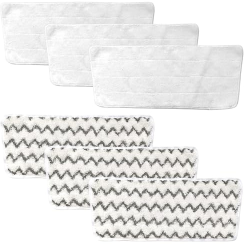 6 Stück Dampfreiniger Ersatzbezüg Mikrofaser-Bodentücher, Ersatztücher für Vileda Dampfreiniger XXL, Microfasertücher Vileda Steam PLUS XXL Dampfreiniger Zubehör Reinigungstuch(3 Grau+3 Weiß)