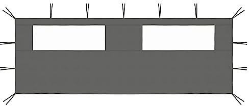 ShGaxin Pavillon-Seitenwand mit Fenstern, Seitenteile Pavillon, Partyzelt Seitenteile, Seitenwände Für Pavillon, Pergola Seitenwand, 6x2 m Anthrazit