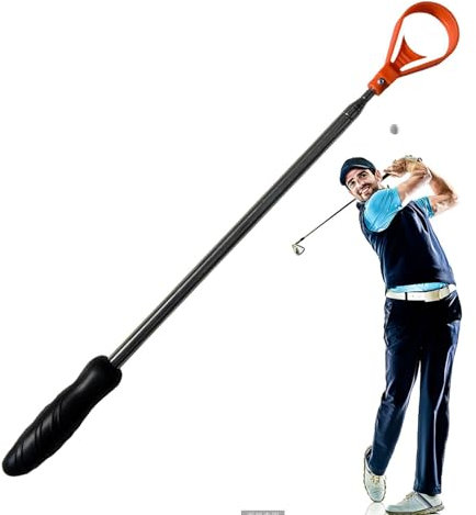 Golfball-Picker,Golfball-Sammler, Teleskopische Golfplocker Golfballfballfänger, Tragbares Golf Retriever Tool, Golf Putter Halter, Golfball Zubehör für Herren Damen Golfer