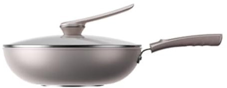 JingYi Store Padella Antiaderente Resistente All'usura Wok Domestico Wok Professionale Padella Padella Per Bistecche (Color : Gray, Size : 32cm)