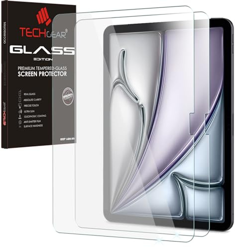TECHGEAR Paquete de 2 protectores de pantalla de vidrio templado para iPad Air de 13 pulgadas 2026 (M4), 2025 (M3), 2024 (M2) – Protector de pantalla de tableta HD ultra transparente [9H resistente a