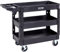 VEVOR Carro de Servicio de 3 Niveles Carro de Transporte Utilitario PP Capacidad Total de 249kg 83 kg/Estante Ruedas Giratorias (2 con Frenos) Mango Ergonómico para Herramientas Garaje Almacén Oficina