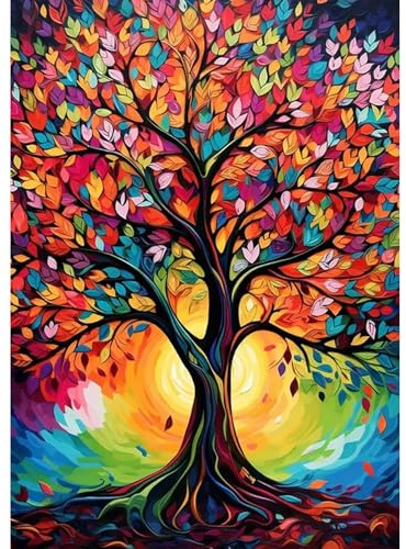 MEIYUDA 5D Diamond Painting Adultos Árbol de la Vida 30x40cm | Pintura Diamante Árbol Colorido, Diamond Painting Kit Completo Manualidades Regalo Niños, Decoración De Pared Del Hogar