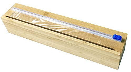 Distributeur de film alimentaire avec coupe-papier réutilisable, boîte de découpe de film alimentaire réglable, organisateur de tiroir de cuisine pour couper du papier d'aluminium et du film aliment