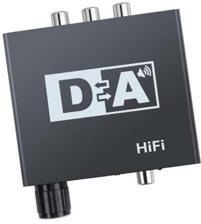 jojofuny Optischer Digital Analog Audiokonverter mit 3,5mm Klinkenstecker Lautstärkeregler Bidirektionale Audioübertragung und Kunststoffgehäuse für Heim und Gaming Anwendungen