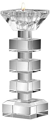 Kandelaber Kerzenständer Einzelkopf Dual-Use Kristall Kerze Tisch Home Schmuck Modell Zimmer Weiche Dekoration/D/6 * 6 * 23Cm (D 6 * 6 * 17Cm)