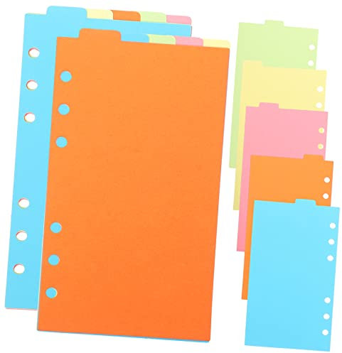 AUTSUPPL 6sätze Nachfüllpapier Für Binder Organizer-trennblätter Bunte Schul-ordner-teiler Gelochtes Papier Für Notizblöcke Loseblatt-karteikarten Register-trennblätter