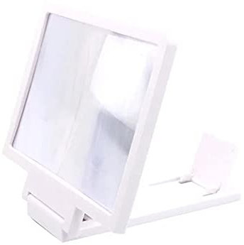 ZJFHEYUO Phone Screen Magnifier 3D Mobile Phone Screen Magnifier Video Magnifying Enlarger Movie Projector Folding Bracket Desktop Holder Stand