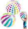 LUMOOM 2 pelotas de agua hinchables, 40 cm, pelotas de playa hinchables con válvula de seguridad, bolas de agua a rayas de colores, pelota de agua para niños, para piscina, fiesta, juguete acuático