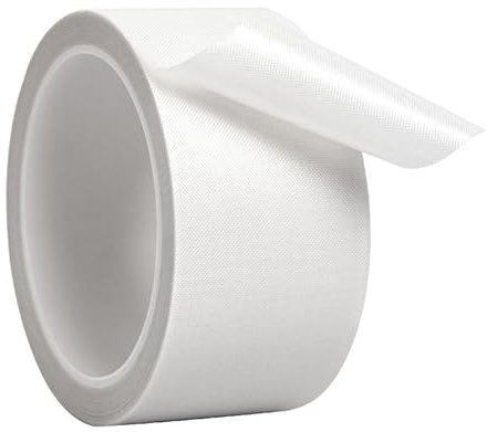 Misuyue Nastro in teflon, 0,13 mm di spessore, nastro adesivo in vetro PTFE, ad alta temperatura per sottovuoto, a mano e a impulsi, bianco (30 mm)