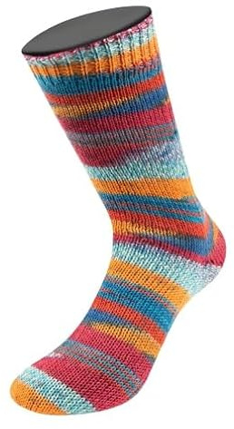 LANA GROSSA Meilenweit Arte | Sockenklassiker, bedruckt und waschmaschinenfest | Handstrickgarn aus 80% Schurwolle & 20% Polyamid | 100g Wolle zum Stricken & Häkeln | 420m Garn FB 6815