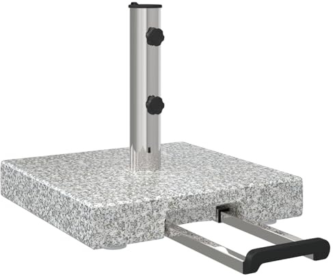 Gecheer Sonnenschirmständer mit Rollen, 29 kg, quadratisch, Granit, für Balkon, Garten, Terrasse