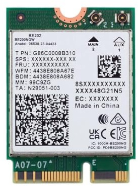HighZer0 Electronics BE202 WiFi 7-kort | M.2 PCIe WiFi-kort | Tri-Band 2.4/5/6 GHz | Upp till 2,4 Gbps | WiFi-kort för PC | Stöder Bluetooth 5.4 och Intel PCs med Windows 11 | BE202NGW