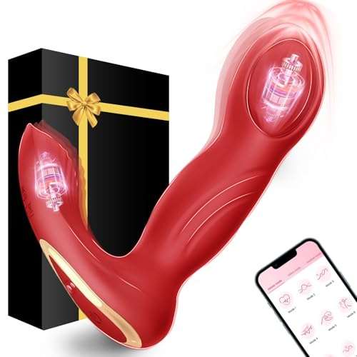 Vibromasseurs Sex Toýs Femme Homme 2 en 1 Vibromasseur à Distance APP avec 9×9 Modes Sextoyse Clitoridienne Plug Femme Débutante Sex Toýs Couple Gode Vibro-Masseur va et vient Plug Anal (Rouge)