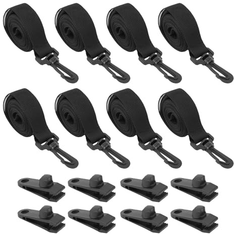 Aramox Solar Cover Reel Straps Kit, 8Pcs Attachment Kit with Clamps for Inground Pools Sun Damage Protection Extend Pool Time