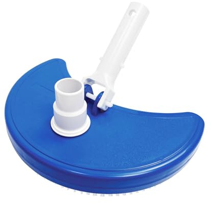 Testa aspirante per piscina con collegamento per tubo rotante e setole, design semi-luna portatile per una pulizia efficiente della piscina
