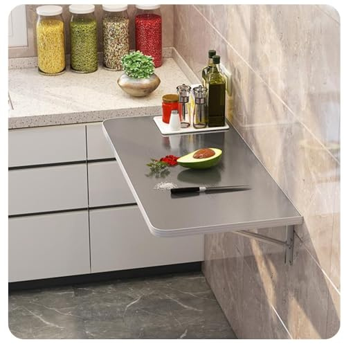GSKFXJ Scaffale A Muro Richiudibile Per Piccoli Spazi, Tavolo Da Cucina Pieghevole Galleggiante Invisibile, Tavolo Da Lavoro A Ribalta In Acciaio Inox Salvaspazio(50x30cm/20x12in)