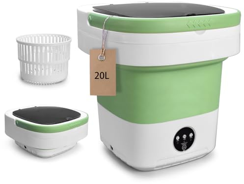 Sangukiro Tragbare Mini-Waschmaschine, Faltbare Toplad-Waschmaschine mit 3 Modi, Rosa Silikon Faltbare Wäsche